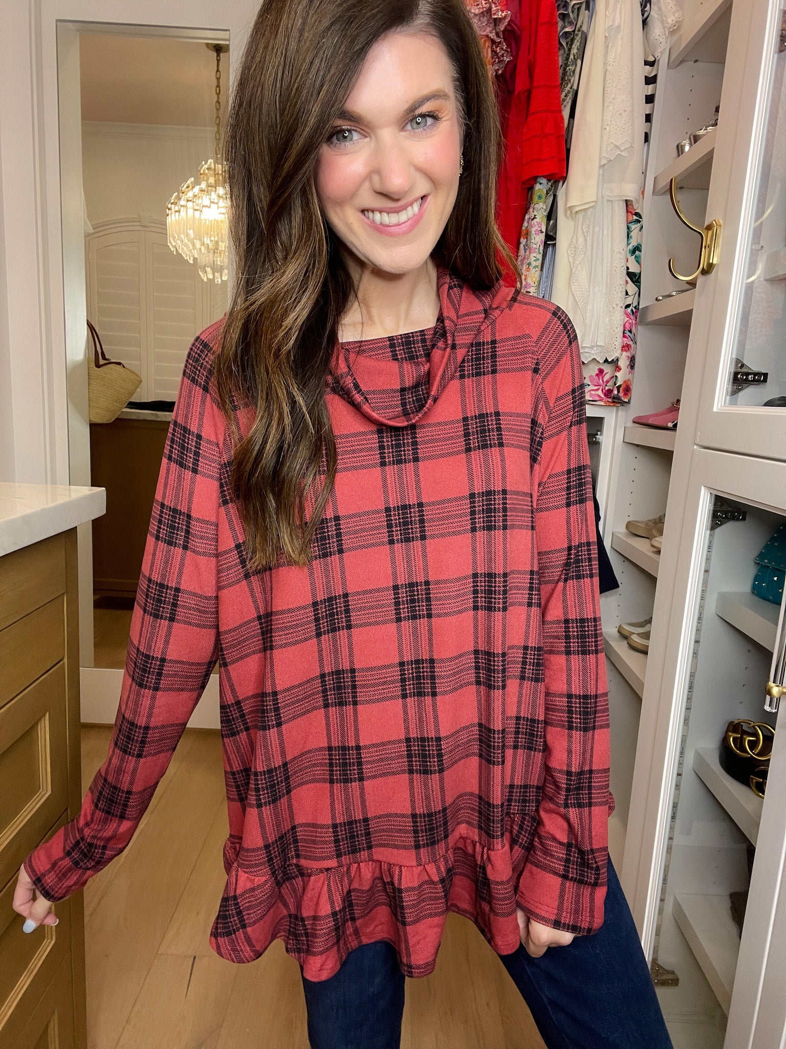 *BELLES & DOORBUSTER* Coffee Date Plaid Tunic *Final Sale*