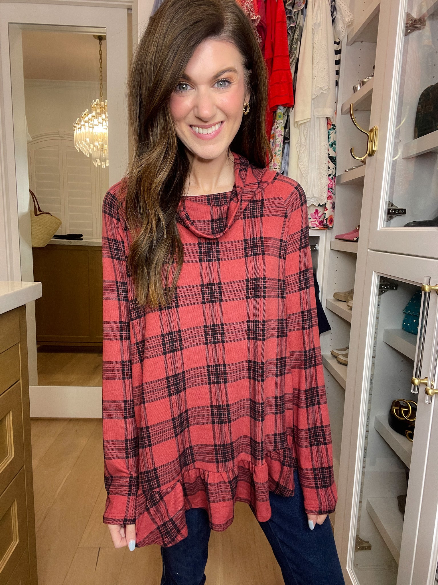 *BELLES & DOORBUSTER* Coffee Date Plaid Tunic *Final Sale*