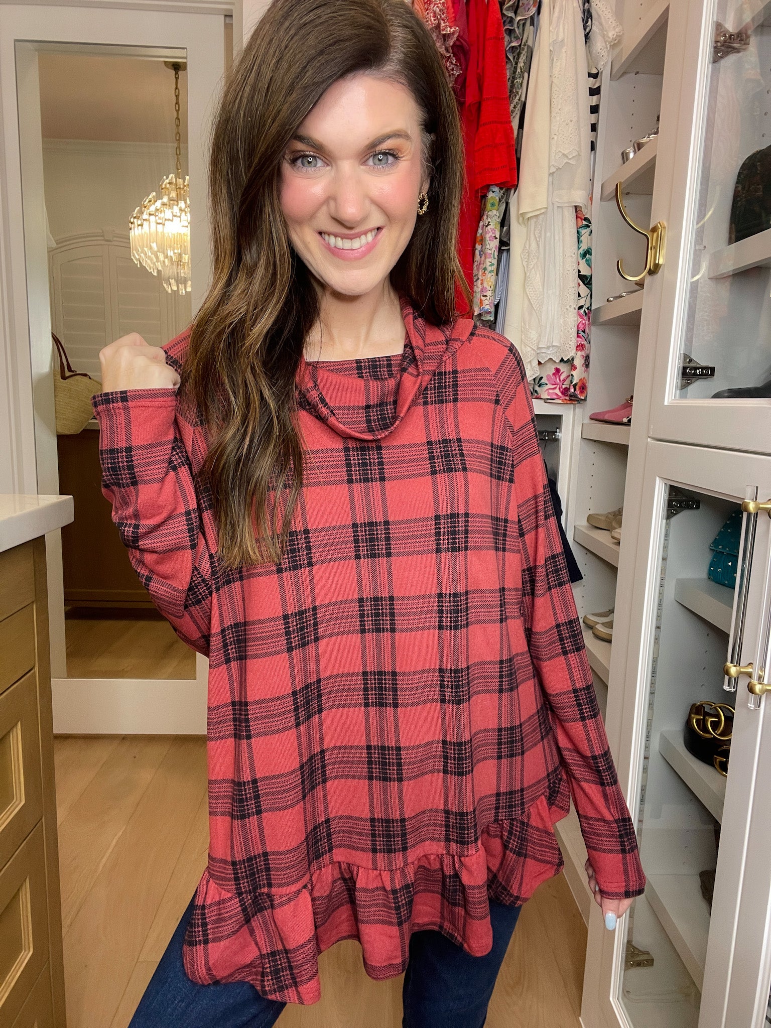 *BELLES & DOORBUSTER* Coffee Date Plaid Tunic *Final Sale*