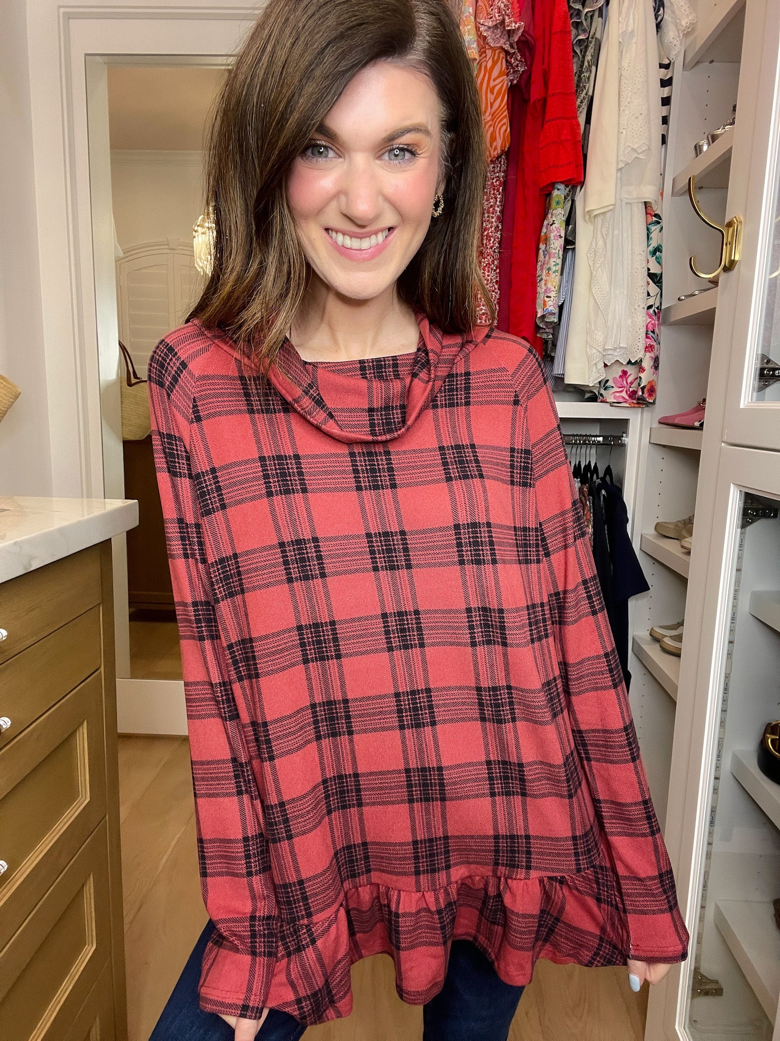 *BELLES & DOORBUSTER* Coffee Date Plaid Tunic *Final Sale*