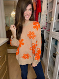 Crisp Fall Floral Sweater