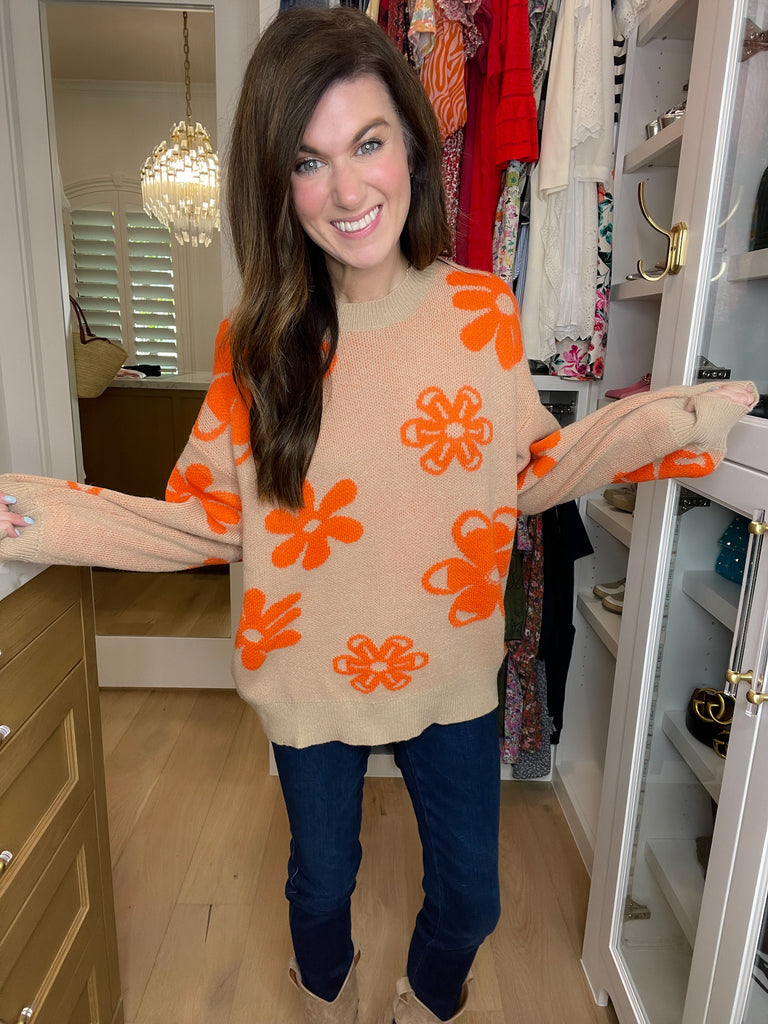 Crisp Fall Floral Sweater