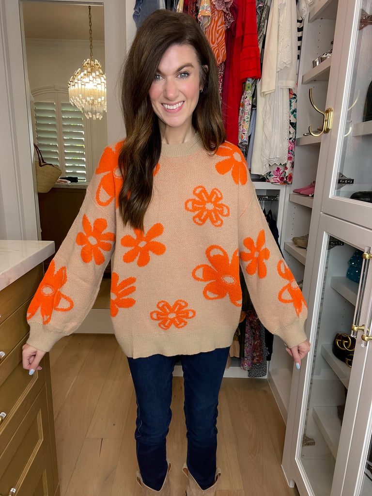 Crisp Fall Floral Sweater
