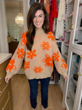 Crisp Fall Floral Sweater