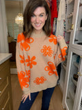 Crisp Fall Floral Sweater
