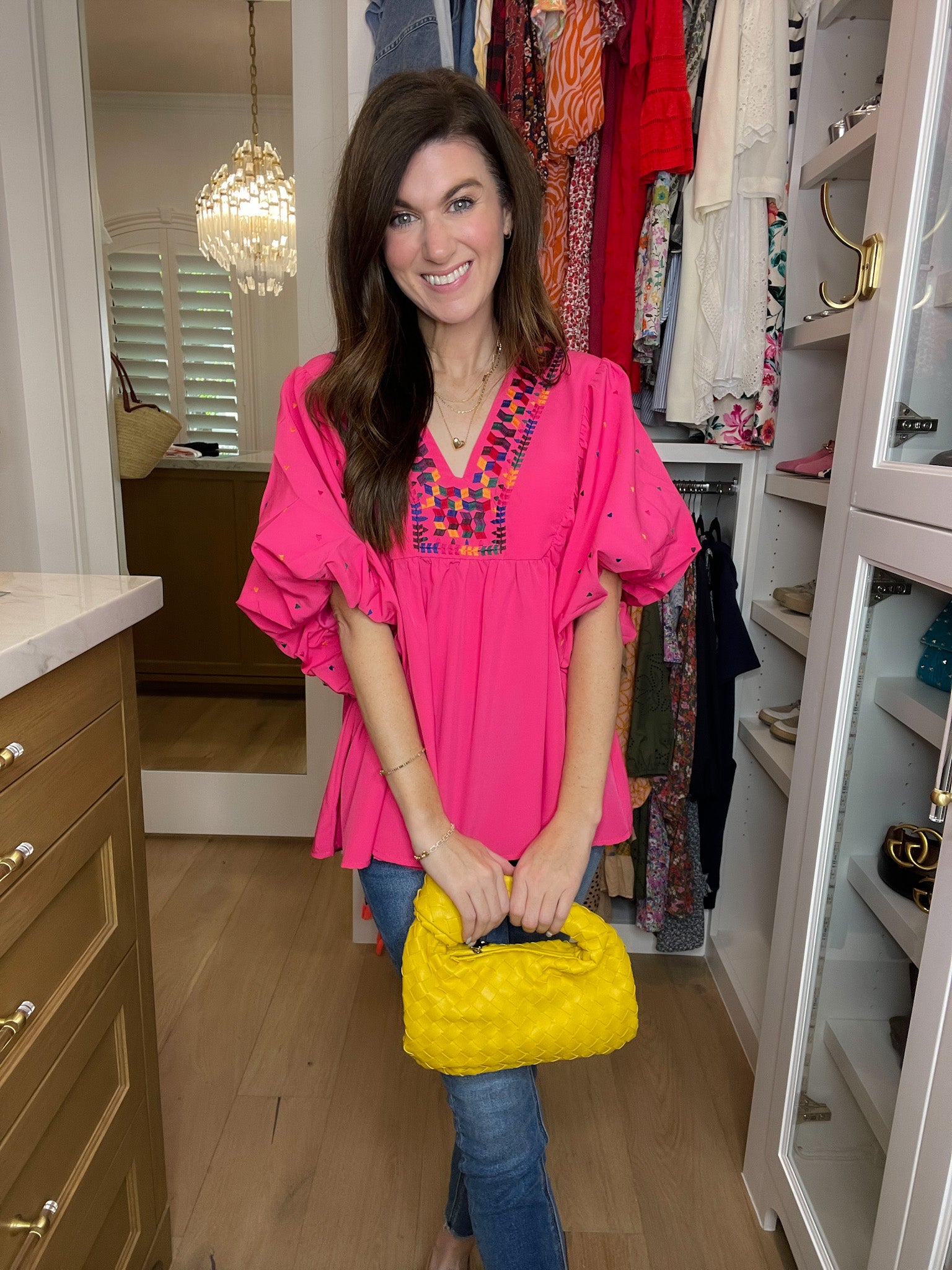 Braided Top Knot Clutch Bag in Yellow *Final Sale*