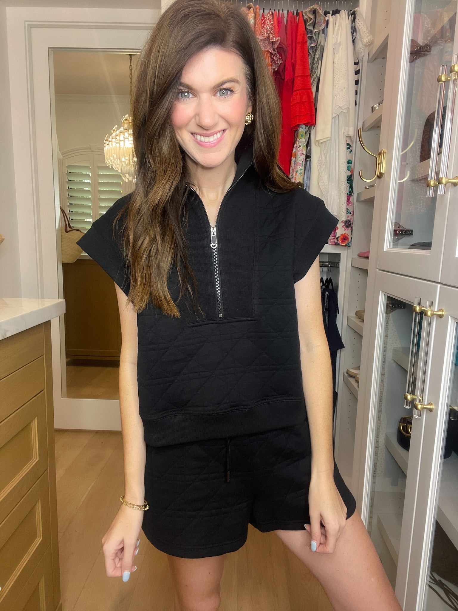 Always Going Quilted Set in Black