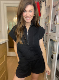 Always Going Quilted Set in Black