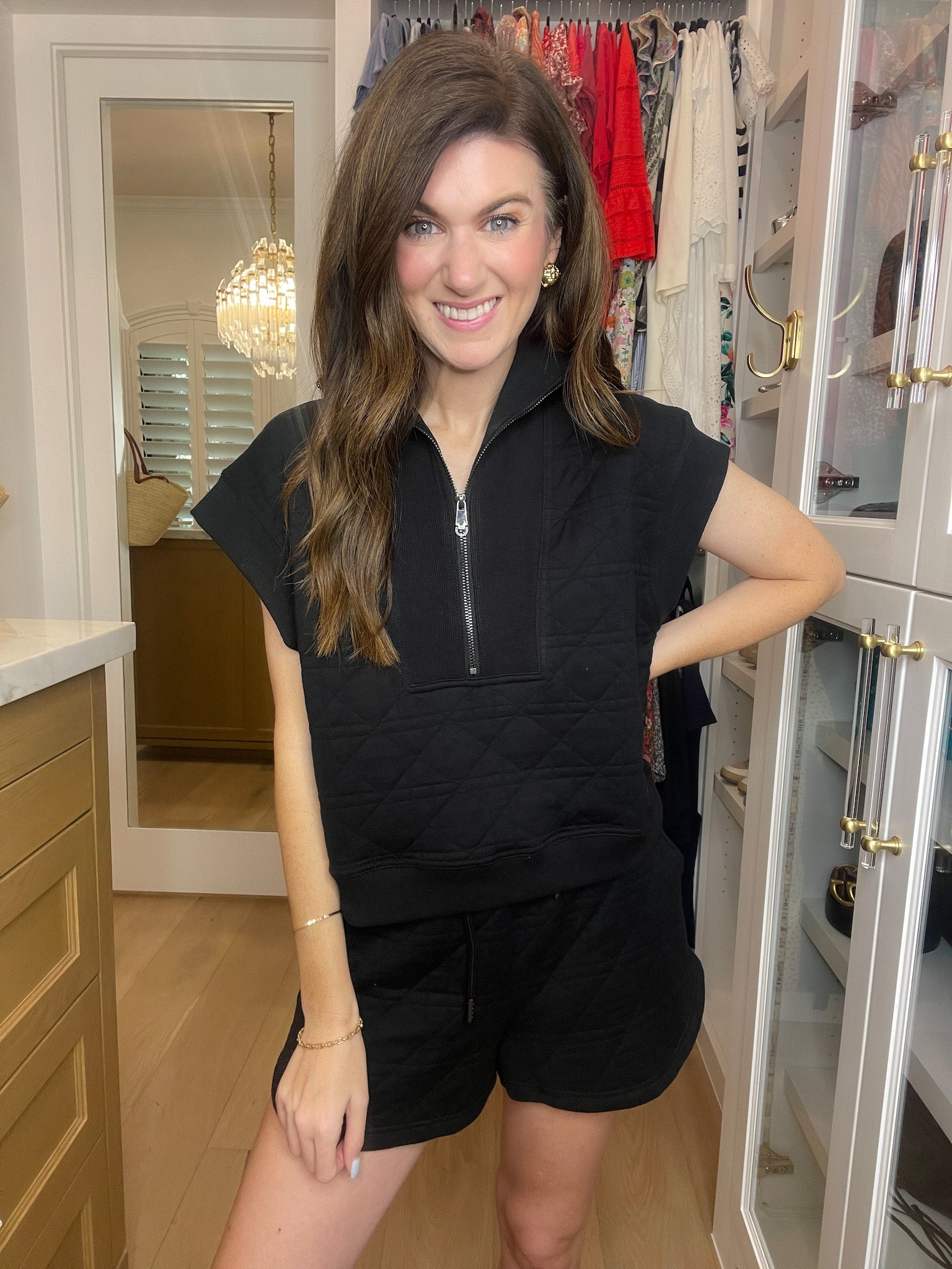 Always Going Quilted Set in Black