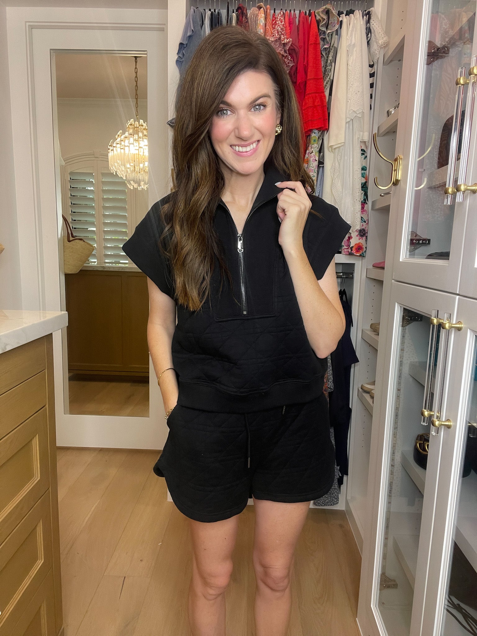 Always Going Quilted Set in Black