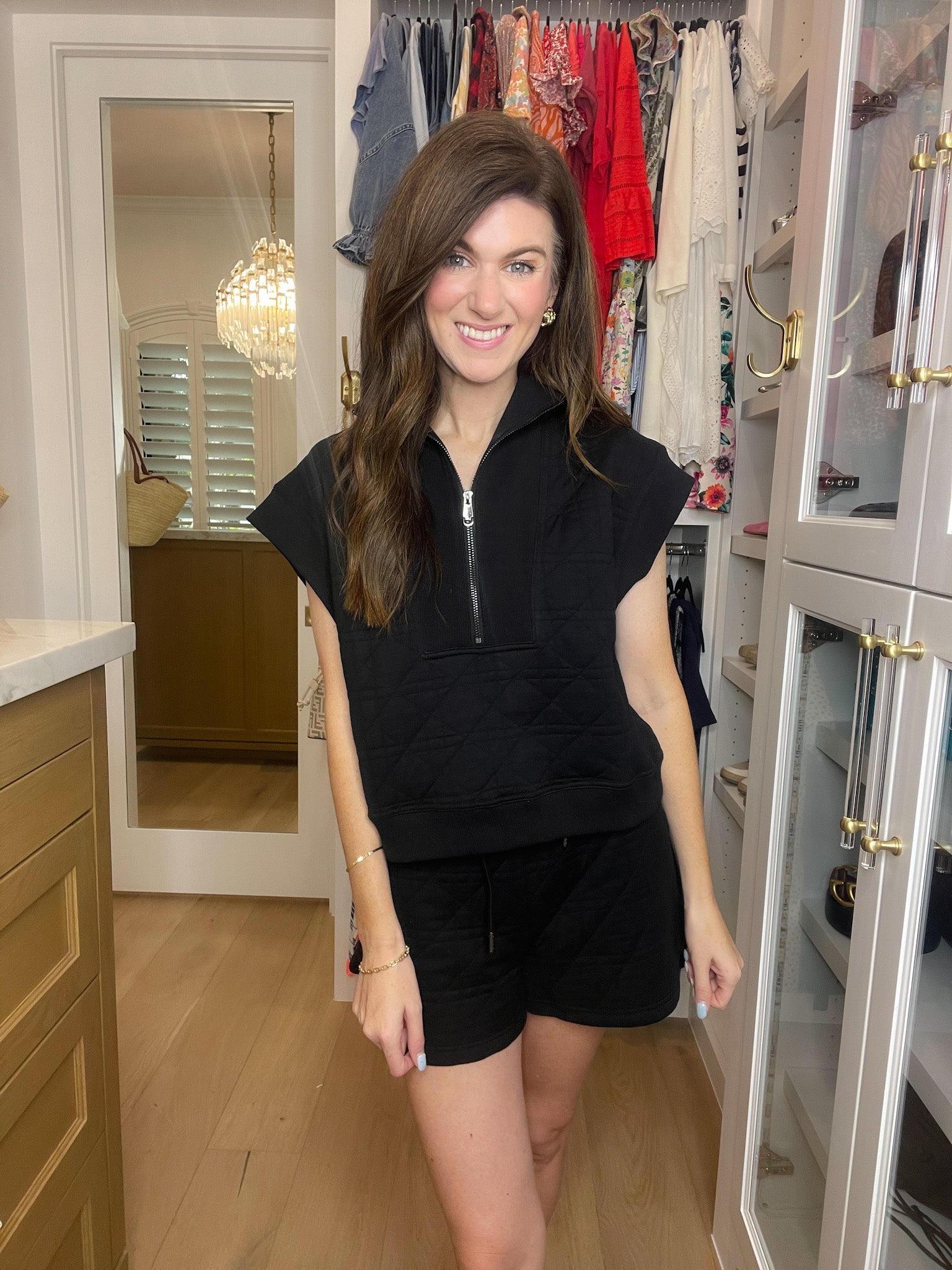 Always Going Quilted Set in Black