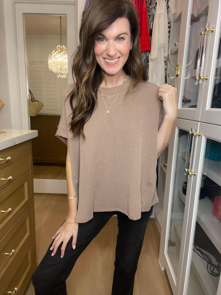 Starting Point Ribbed Tee in Acorn