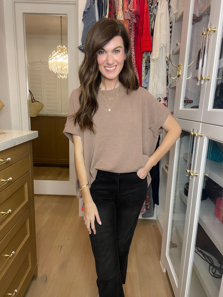 Starting Point Ribbed Tee in Acorn