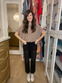 Risen Tennessee Mid Rise Straight Jeans in Black