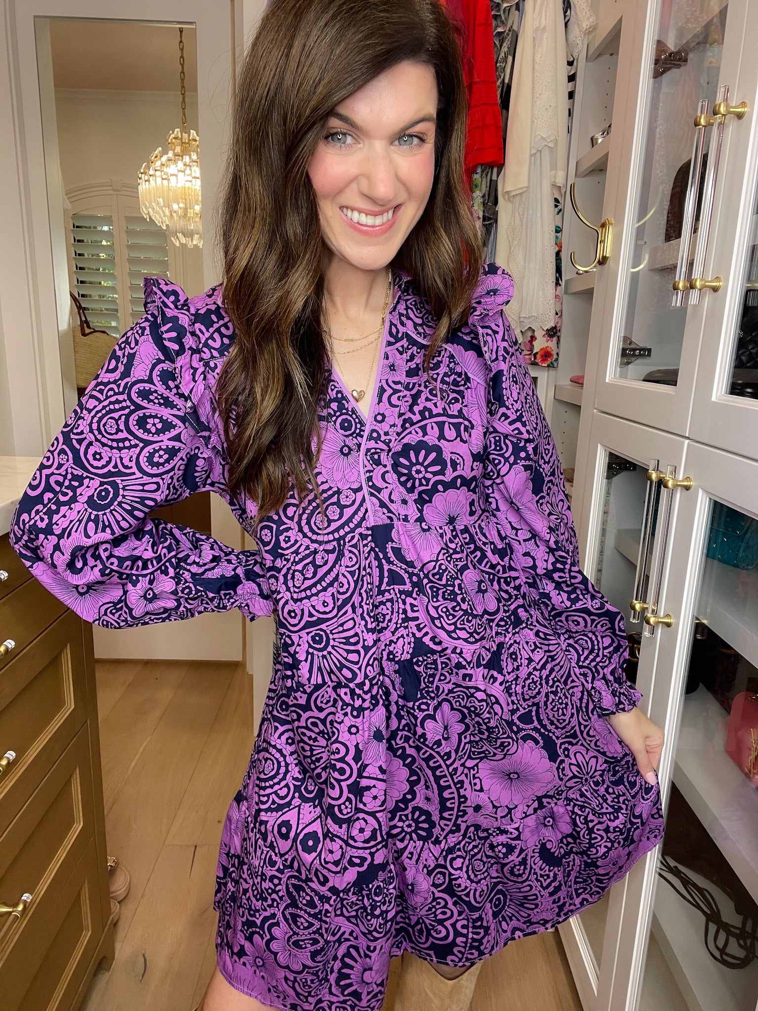 All the Charm Dress in Eggplant Mix