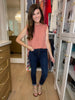 Vervet Ali Straight Leg Button Front Jeans
