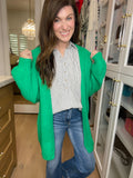 Craving Comfort Chunky Knit Cardigan in Kelly