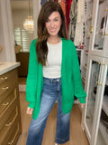 Craving Comfort Chunky Knit Cardigan in Kelly