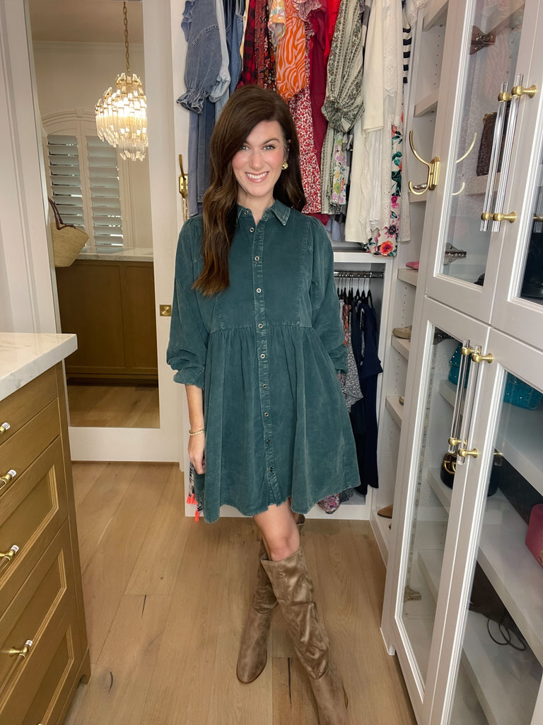 Small Town Charm Corduroy Dress
