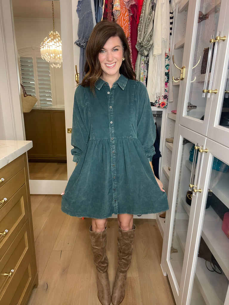 Small Town Charm Corduroy Dress