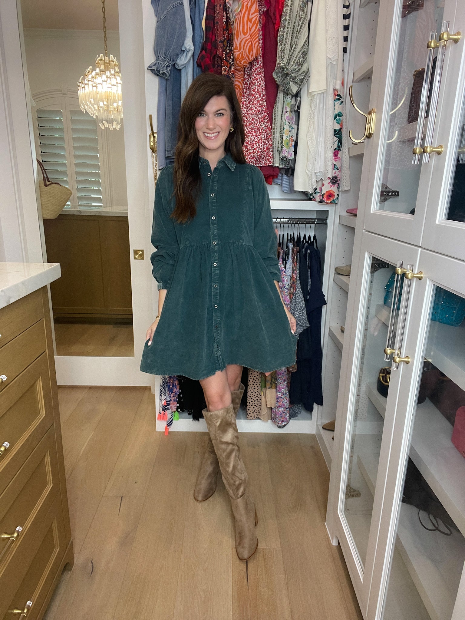 Nicole Knee High Boots in Taupe
