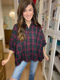 Harvest Cheer Plaid Button Down in Green