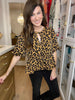 Wild as You Leopard Puff Sleeve Top in Camel