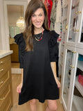 Daily Practice Terry Sweatshirt Dress in Black