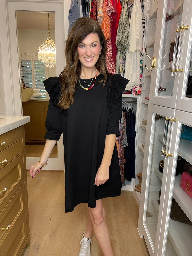 Daily Practice Terry Sweatshirt Dress in Black