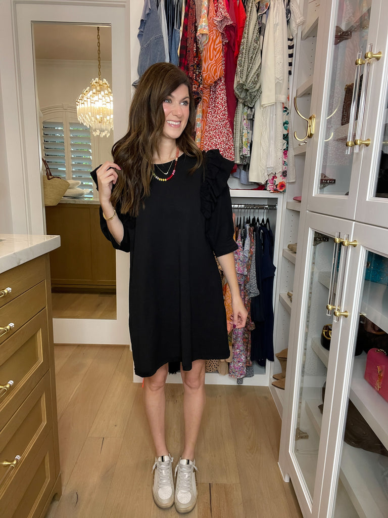 Daily Practice Terry Sweatshirt Dress in Black