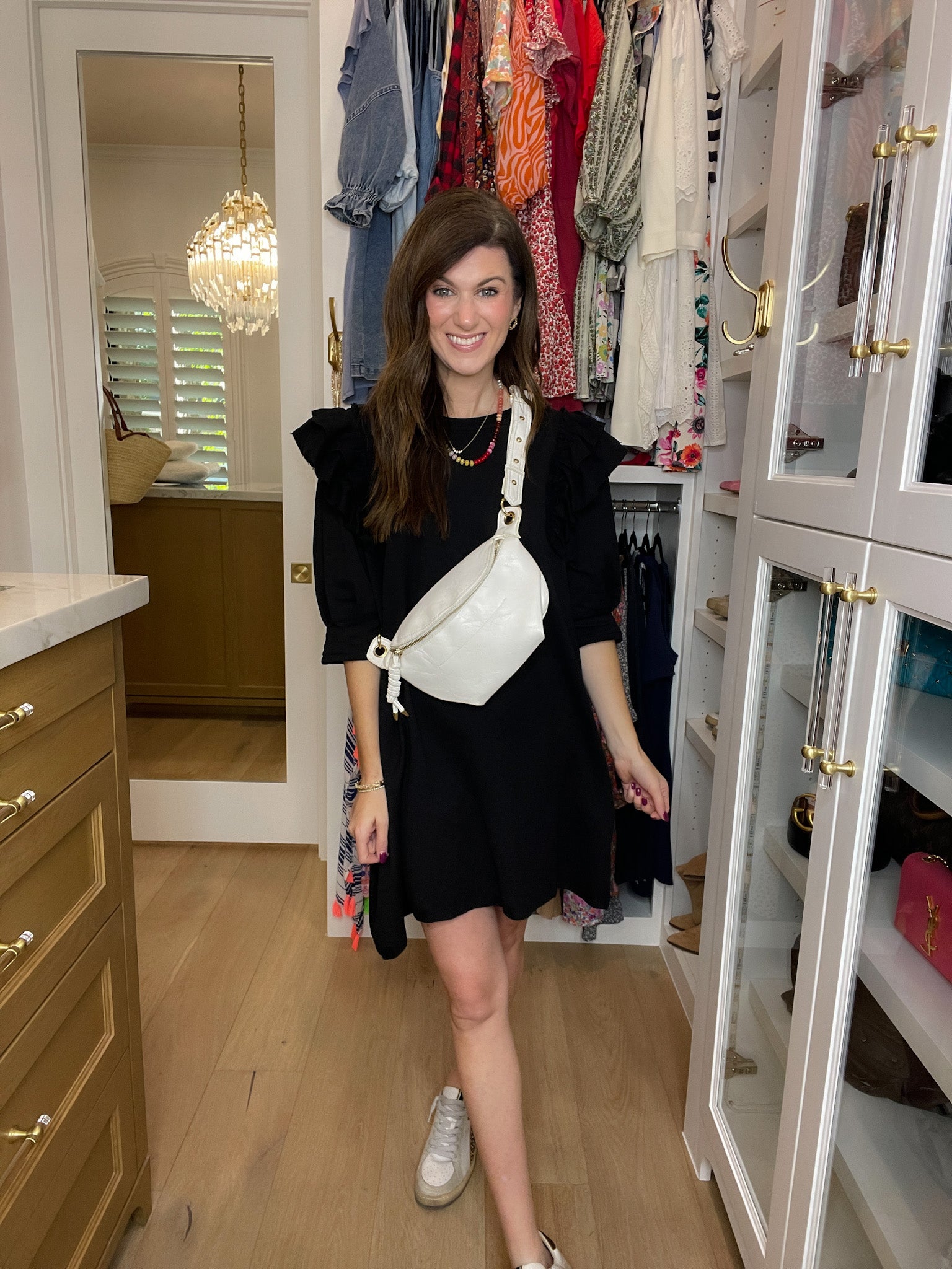 Luxe Convertible Sling Belt Bum Bag in White *Final Sale*