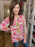 Simply Sweet Button Front Floral Top