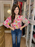 Simply Sweet Button Front Floral Top
