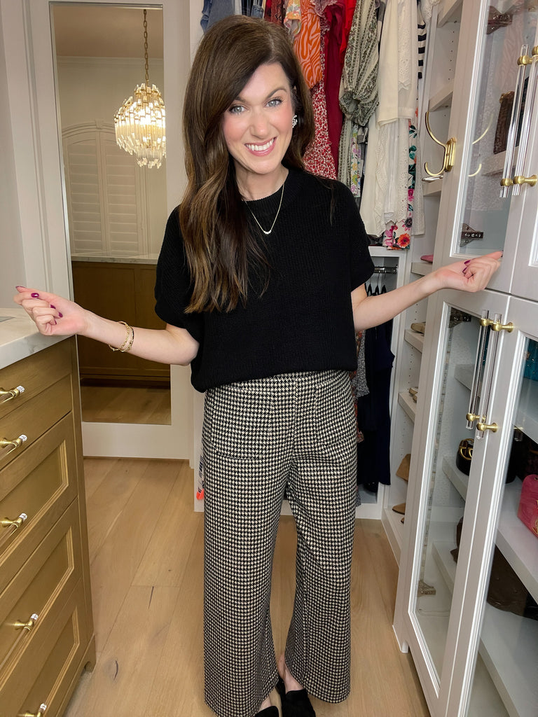 Cozy in the South Short Sleeve Sweater in Black