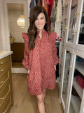 Fall Sunset Corduroy Dress in Cranberry