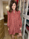 Fall Sunset Corduroy Dress in Cranberry