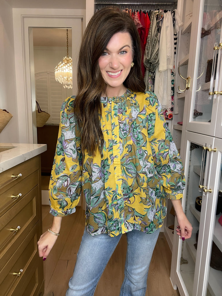 Falling For It Floral Button Down