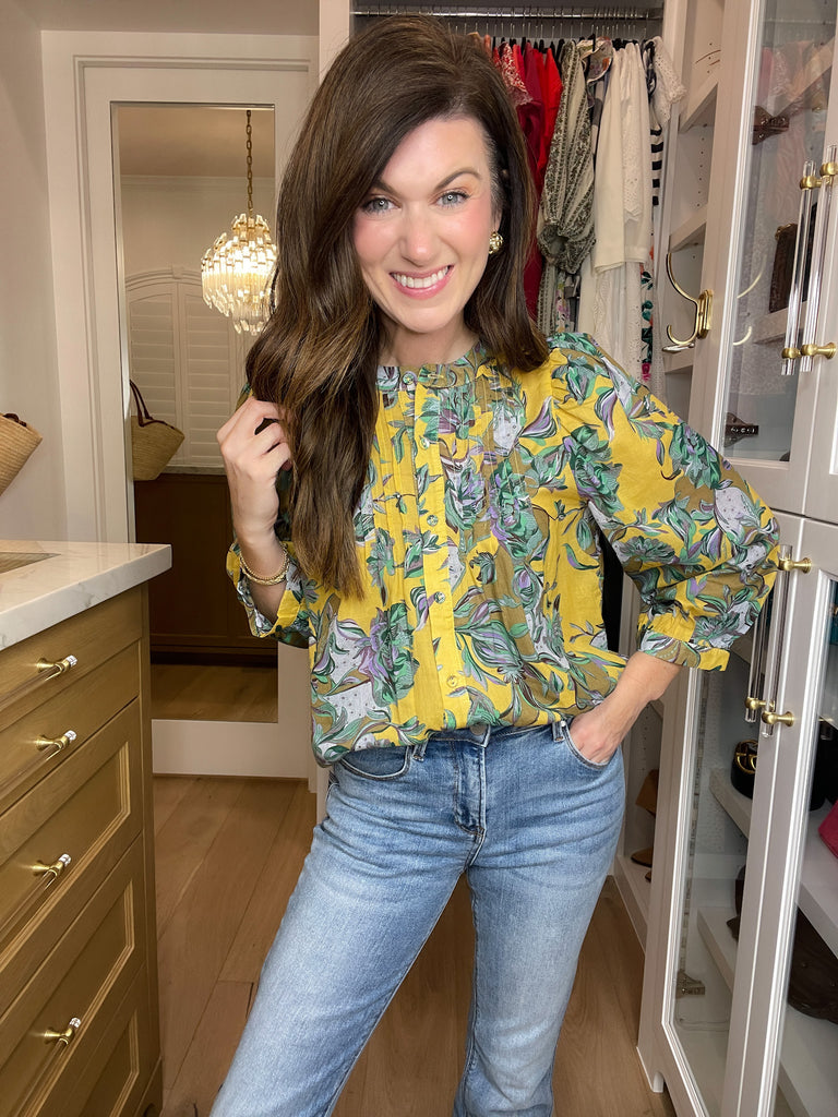 Falling For It Floral Button Down