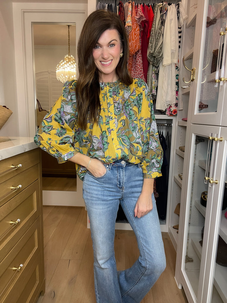 Falling For It Floral Button Down