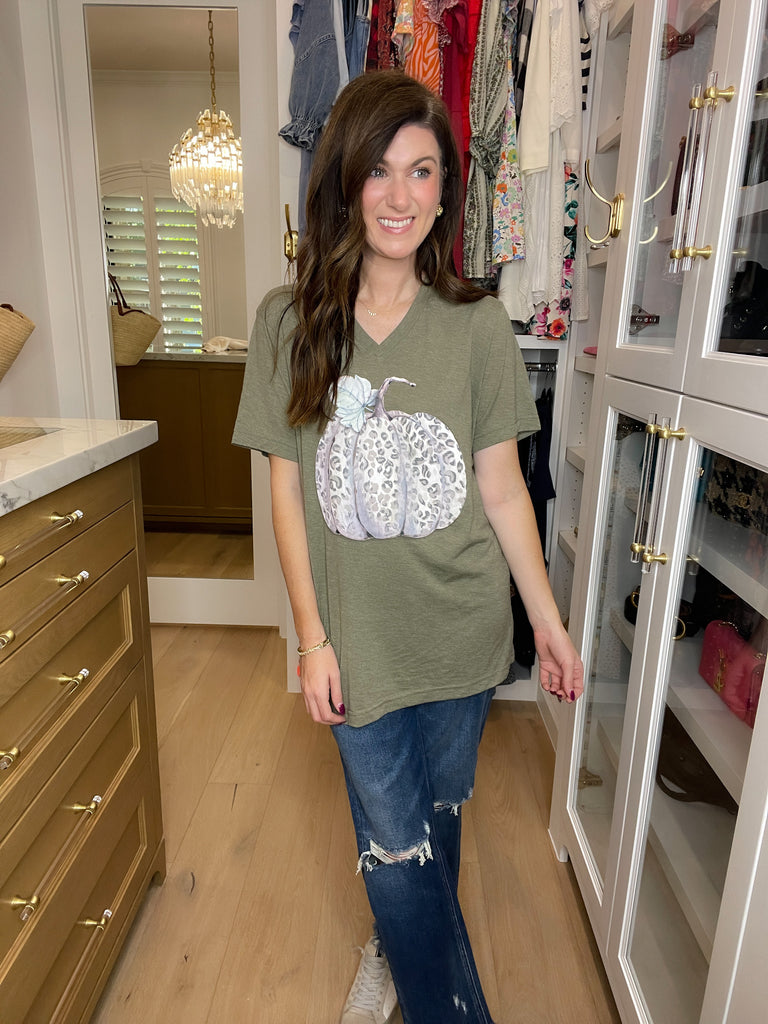 Watercolor Leopard Pumpkin Tee
