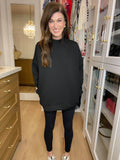 On the Go Textured Pocket Tunic in Black
