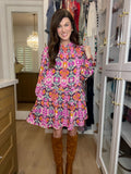 Weekend Date Dress in Magenta