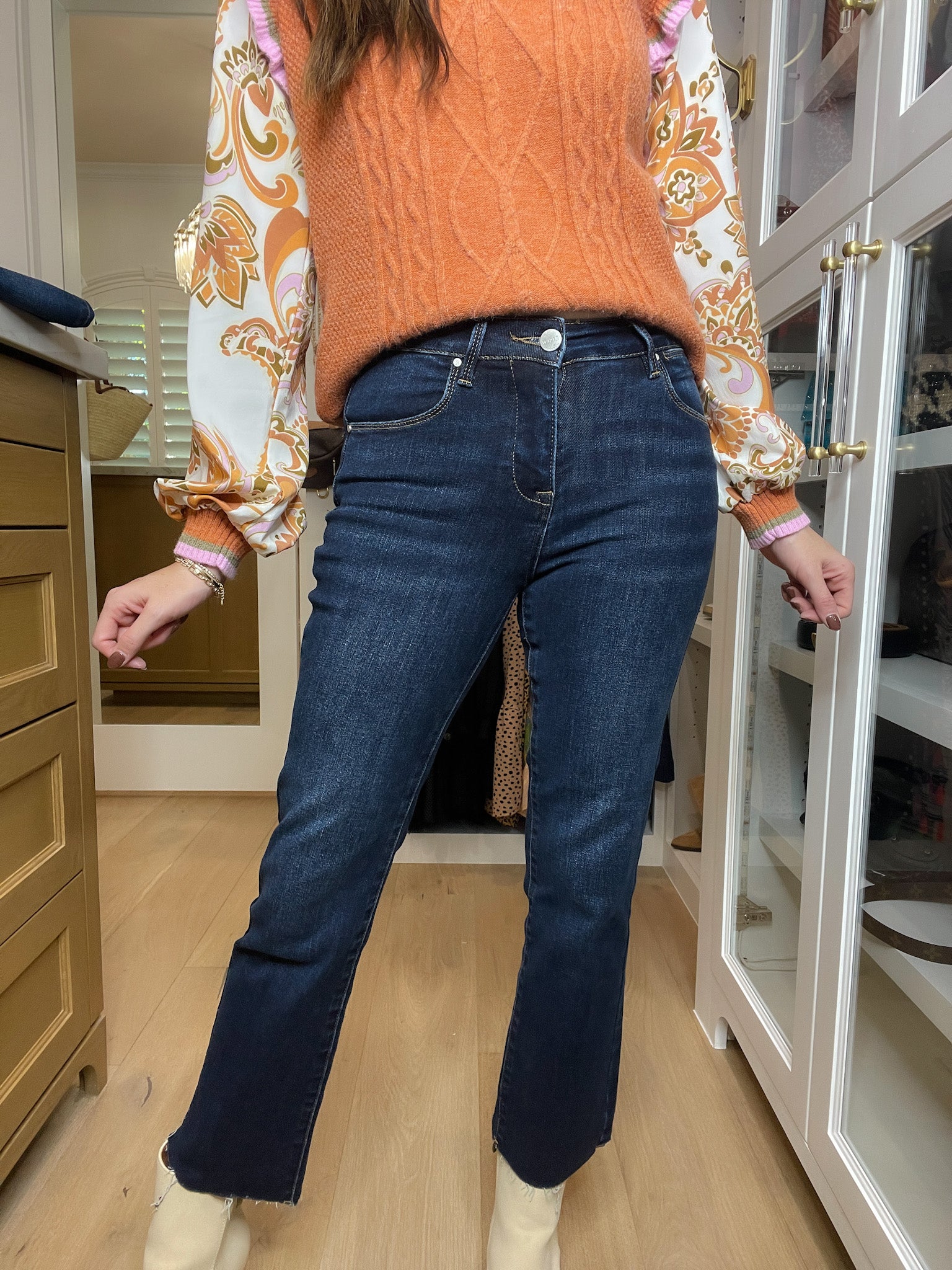 Risen Salem Mid Rise Straight Leg Jeans