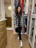 Risen Cabin Cutie Hooded Plaid Shacket in Black/White