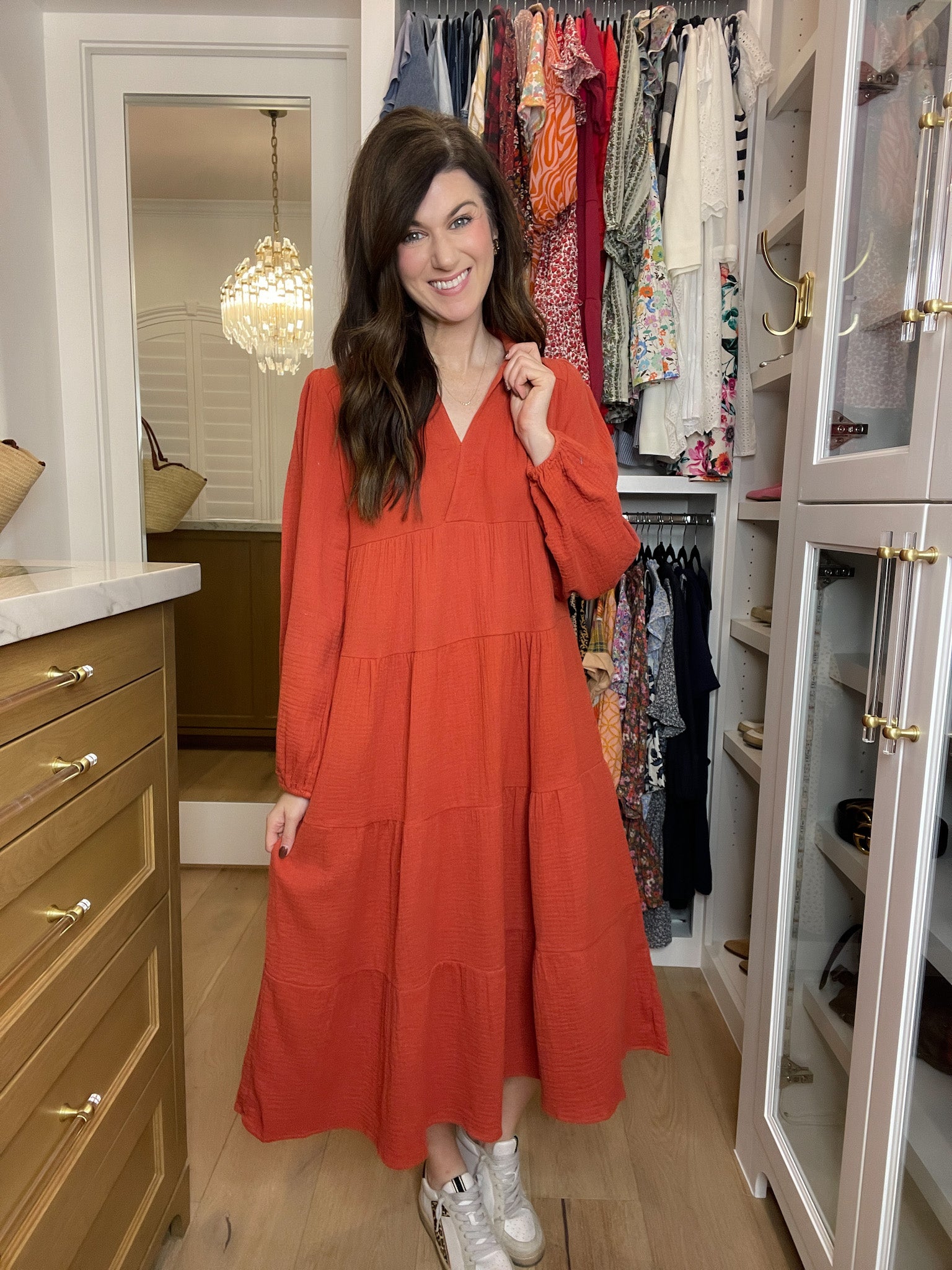 Simple Sophistication Midi Dress in Brick