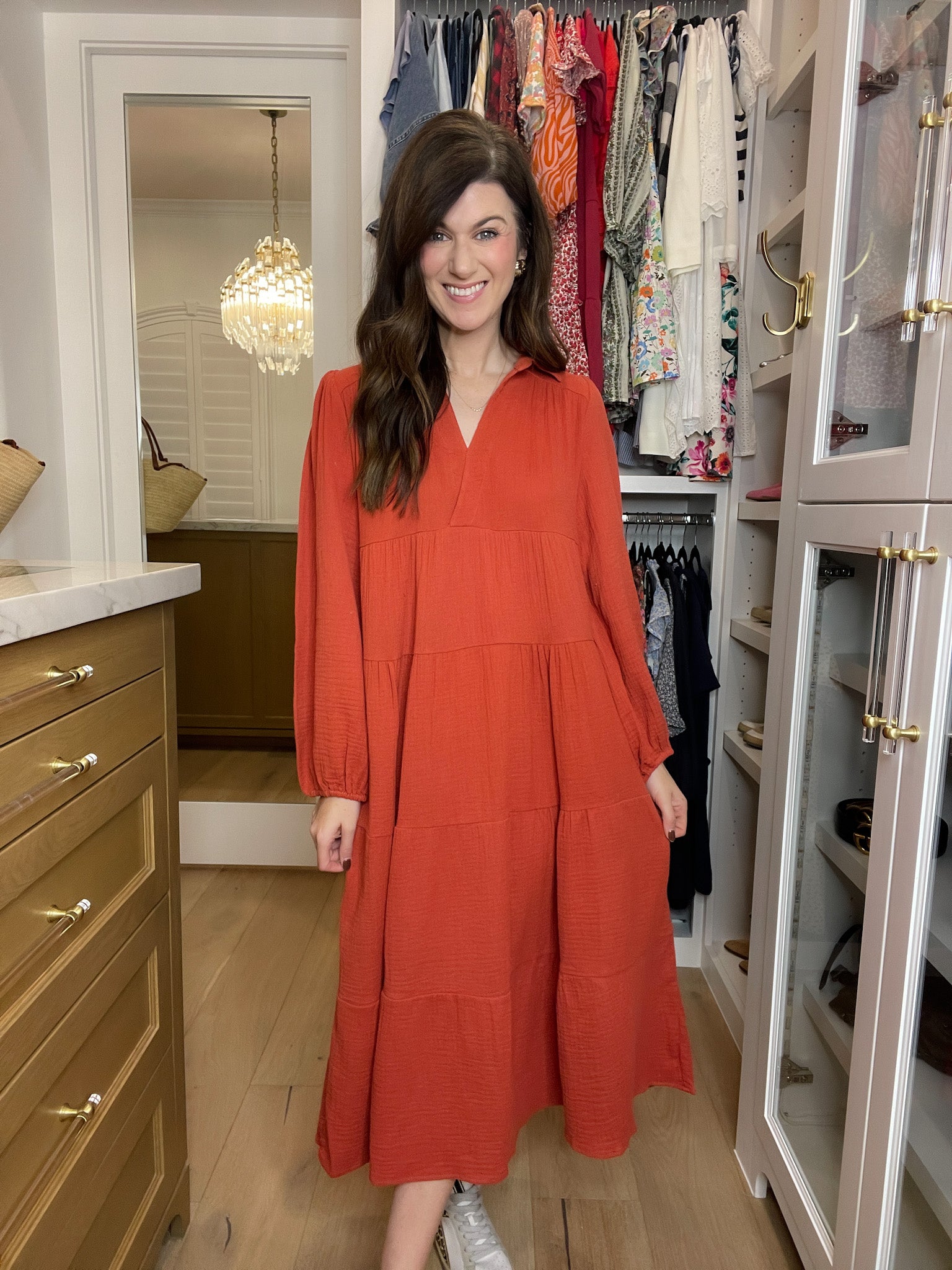 Simple Sophistication Midi Dress in Brick