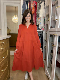 Simple Sophistication Midi Dress in Brick