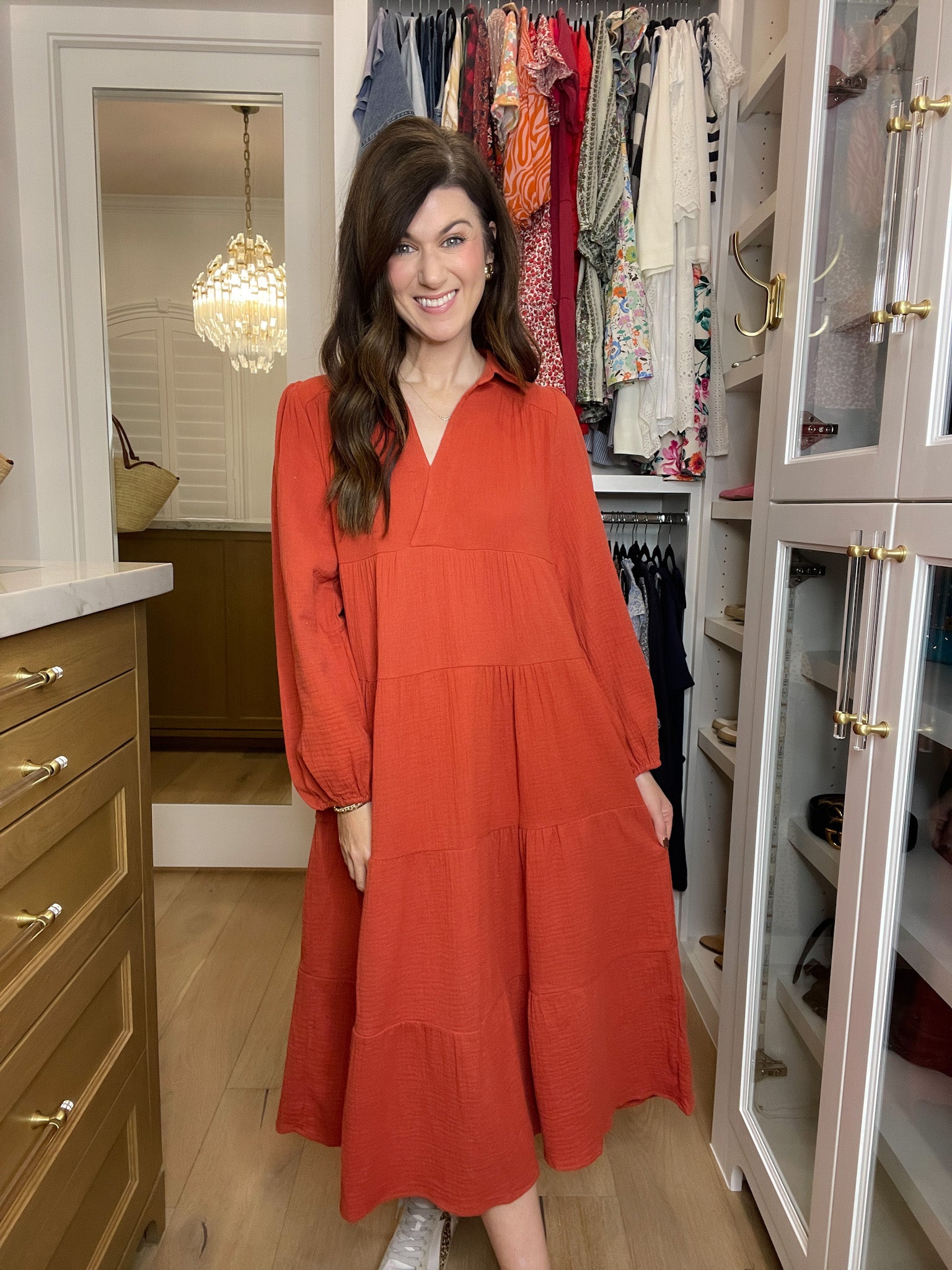 Simple Sophistication Midi Dress in Brick