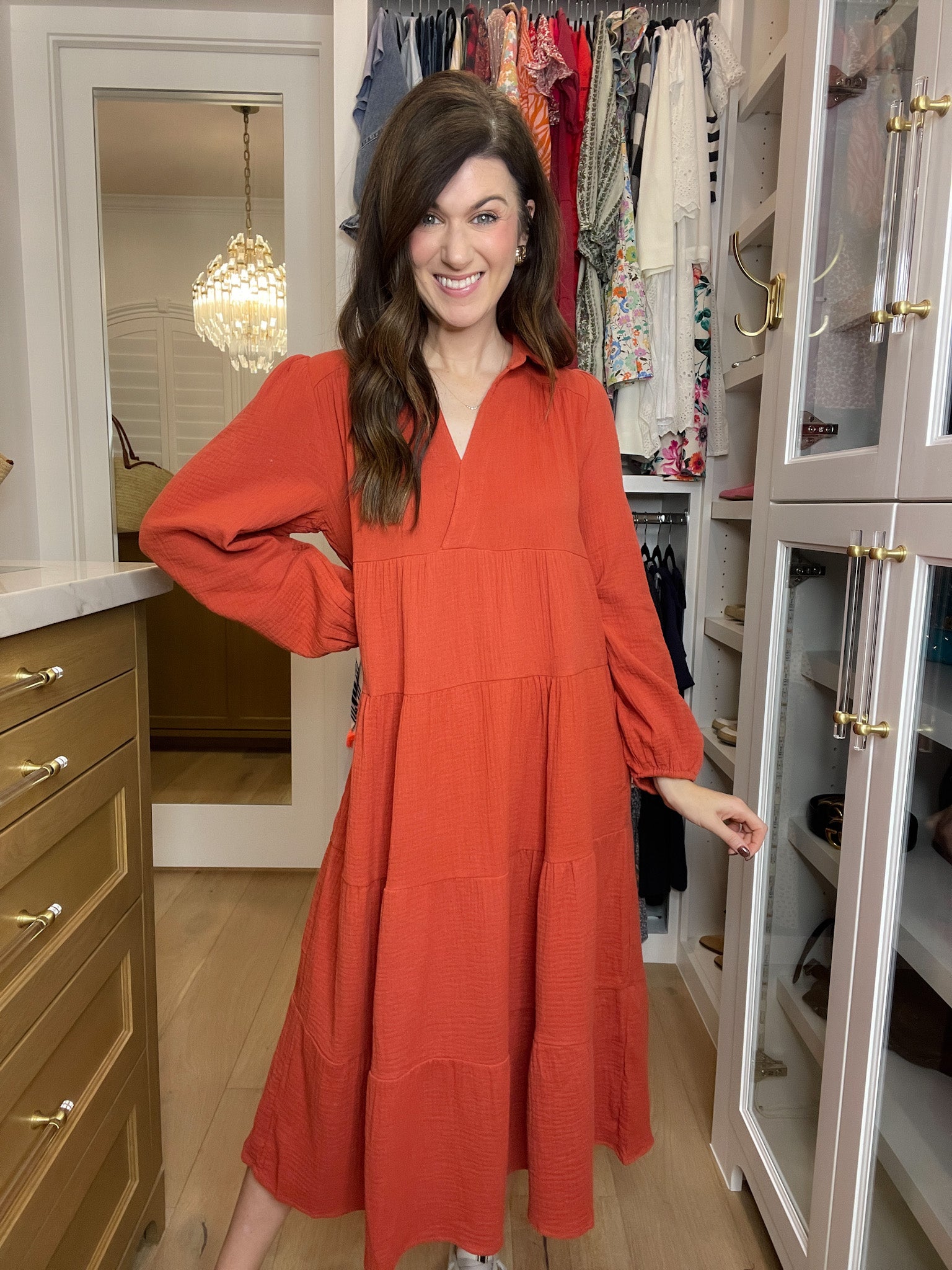 Simple Sophistication Midi Dress in Brick