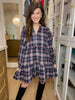 Warm Welcome Plaid Dress in Navy